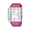  Festina Pink Leather Strap Quartz Silver Dial Crystals Women's Watch F16538/6