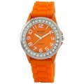 Golden Classic Women's 2219 orange "Savvy Jelly" Rhinestone Orange Silicone Watch