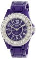Golden Classic Women's 2284-purple "Time's Up" Rhinestone Accented Purple Metal Watch