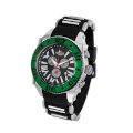  Aquaswiss Chronograph Swiss Quartz Large 50 MM Watch Black Dial Stainless Steel Green Bezel Day Date #62XG0168
