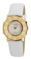 Pedre Women's Gold-Tone White Patent Strap Watch # 6033GX-White Patent