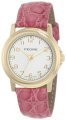 Pedre Women's 0231GX Gold-Tone with Pink Leather Strap Watch