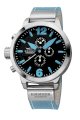 Haemmer Men's DHC-27 Verno Chronograph Stainless Steel Light Blue Leather Date Watch