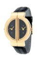 Pedre Unisex Gold-Tone Dual Time Zone Art Deco Traveler Watch # 0287GQ