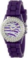 Golden Classic Women's 2218-zebrapurple "Chic Jelly" Petite Rhinestone Encrusted Bezel Silicone Watch