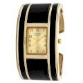 Golden Classic Women's 2207-gold/black "Fashion Muse" Gold and Black Bangle Watch