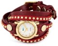 La Mer Collections Women's LMSW5003 Bordeaux Bali Studs Wrap Watch