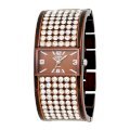 Golden Classic Women's 2118 Brn "Crystal Diva" Brown Ornately Bejeweled Watch
