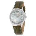 Pedre Women's 7460SX Silver-Tone/ Icy Green Strap Watch