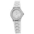 Golden Classic Women's 2218-white "Chic Jelly" Rhinestone Petite White Silicone Watch