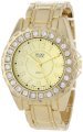 Golden Classic Women's 2284-gold "Time's Up" Rhinestone Accented Gold Metal Watch