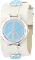 Golden Classic Women's 7203-white "Hippie Living" Silver and Turquoise Leather Watch
