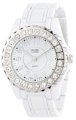 Golden Classic Women's 2284-white "Time's Up" Rhinestone Accented White Metal Watch