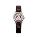 Certus Kids' 647453 Black Calfskin Heart Design Bracelet Watch