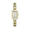 Certus Women's 631589 Rectangular Gold Tone Brass Stones Silver Dial Watch