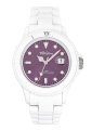 Tekday Women's 652986 Purple Dial White Plastic Strap Date Watch