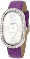 Golden Classic Women's 2184-purple "Designer Color" Rhinestone Encrusted Bezel Mother-Of-Pearl Dial Colored Leather Band Watch