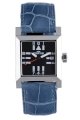 Fortis Women's 628.10.31 LC Spacematic Automatic Square Date Light Blue Leather Watch