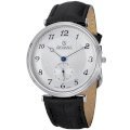 Grovana Silver Arabic Dial Black Leather Small Seconds Mens Watch 1276-5532