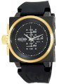 Men's K26 Gold Plated Stainless Steel Case Black Dial Black Rubber Strap Chronograph