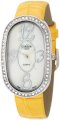 Golden Classic Women's 2184 yellow "Designer Color" Rhinestone Encrusted Bezel Mother-Of-Pearl Dial Colored Leather Band Watch