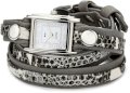 La Mer Collections Women's LMLW4045 Cement Snake Silver Layered Wrap Watch