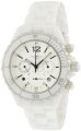 K&Bros  Unisex 9429-2 C-901 Full Ceramic Chronograph White Watch