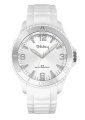 Tekday Women's 652932 Silver Dial White Silicone Strap Sport Watch