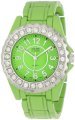 Golden Classic Women's 2284-limegreen "Time's Up" Lime Green Dial Rhinestone Encrusted Bezel Watch