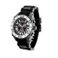  Aquaswiss Chronograph Swiss Quartz Large 50 MM Watch Black Dial Stainless Steel Black Ion White Bezel Day Date #62XG0108