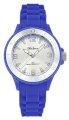 Tekday Women's 652937 Silver Dial Blue Silicone Strap Sport Watch