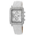 Golden Classic Women's 8122 white Color Blind Rectangle Mother of Pearl Leather Strap Watch