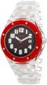 K&Bros  Unisex 9399-3 Ice-Time Royal Black Dial Red Polycarbonate Watch