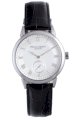 Rudiger Men's R3000-04-001L Leipzig Black Leather Silver Dial Roman Numeral Watch
