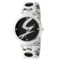 Gattinoni Women's W0197LSSBLK Astra Stainless Steel Black Logo Dial Watch