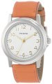 Pedre Women's 0231SX Silver-Tone/ Orange Grosgrain Strap Watch