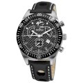 Grovana Men's 1620.9573 Retrograde Retrograde Chronograph Black Strap Watch