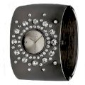 Golden Classic Women's 2220 zebrapink "Glam Jelly" Oversized Rhinestone Zebra Silicone Watch