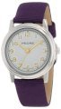 Pedre Women's 0231SX Silver-Tone/ Purple Grosgrain Strap Watch
