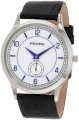 Pedre Men's 0556SX Large Silver-Tone with Black Leather Strap Watch