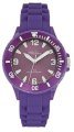 Tekday Women's 652918 Purple Plastic Case Silicone Strap Sport Watch