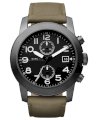 Marc by Marc Jacobs Watch, Men's Chronograph Olive Leather Strap 46mm MBM5034