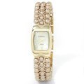 Armitron gold tone simulated pearl, crystal and mother-of-pearl watch - made with swarovski elements - 75/5043zmgpbr - women