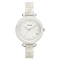 Fossil Heather Mid-Size Three Hand Resin Watch Pearlized White JR1409