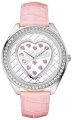 Guess Women's U85141L2 Pink Leather Quartz Watch with Silver Dial