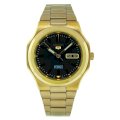 Seiko Men's SNKK54 Gold Plated Stainless Steel Analog with Black Dial Watch