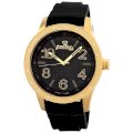 JBW Men's JB-6238L-C "Pantheon Sport" Diamond Gold Bezel Black Silicone Watch 