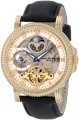 Akribos XXIV Men's AKR452YG Bravura Automatic Dual Time Skeleton Cream Dial Watch