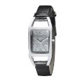 Đồng hồ AK Anne Klein Women's 107437SVBK Silver-Tone Casual Black Leather Strap Watch