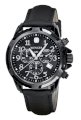 Wenger Men's 78254 GST Chrono Black PVD Black Leather Watch